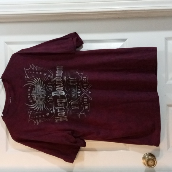 Harley-Davidson Maroon Graphic Short Sleeve Tee Men’s Large - Picture 2 of 6